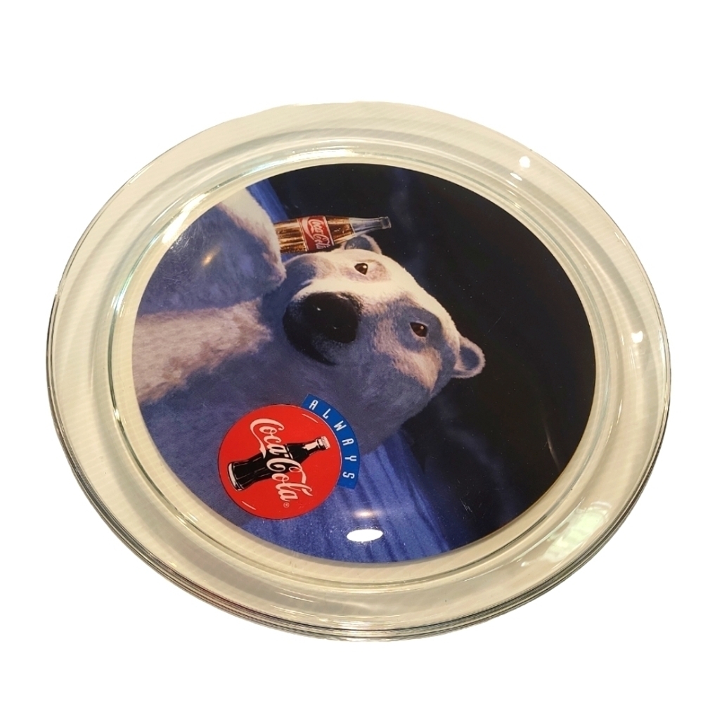 Vintage 1995 Coca-Cola Polar Bear serving tray 13"